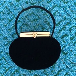 Black velvet purse